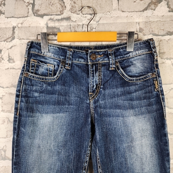 Silver Jeans Natsuki Midrise Bootcut Dark Wash Fade Size 29 - Picture 6 of 16